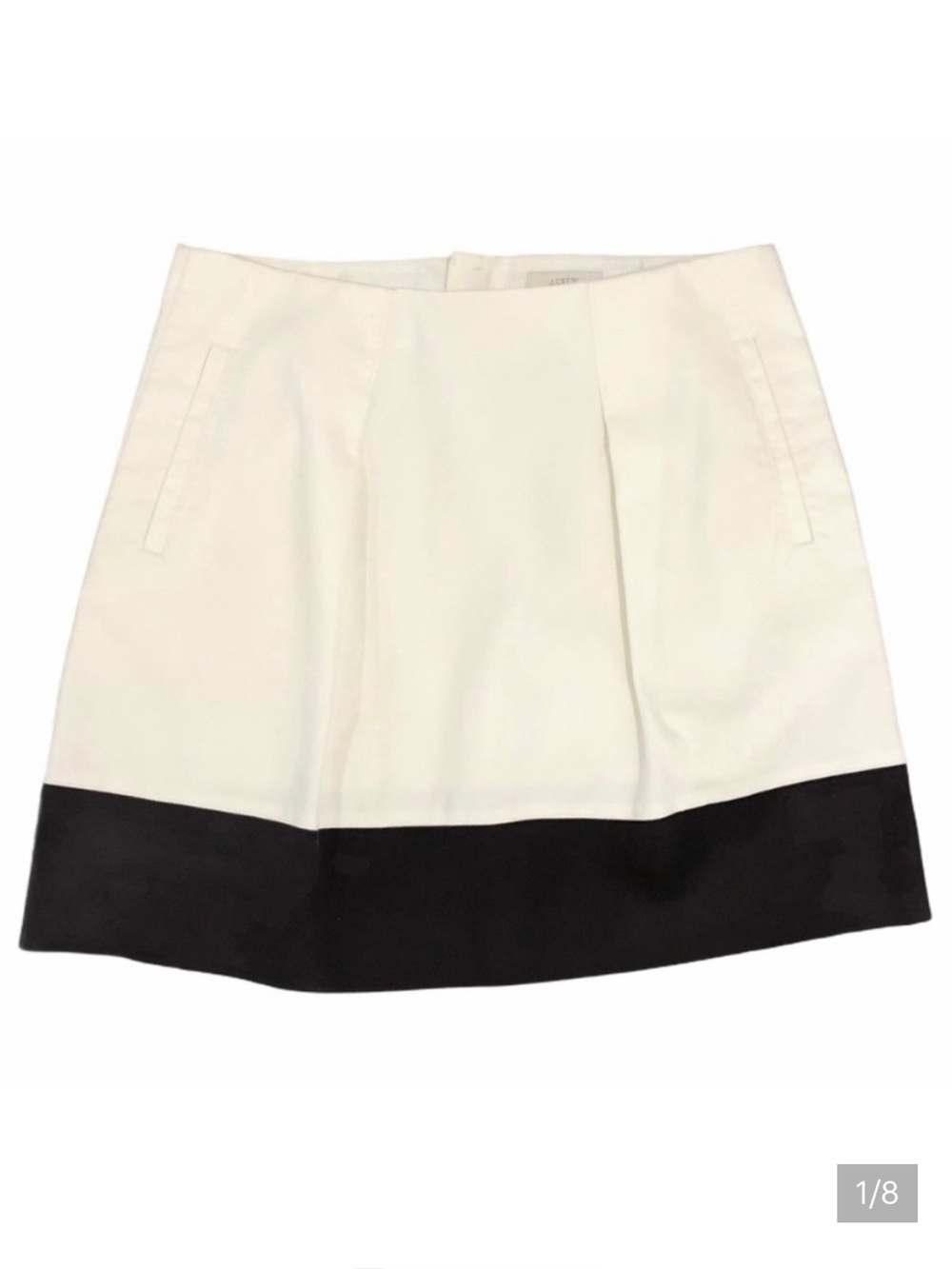 J. Crew Cream & Brown Pleated Colorblock Skirt - Size 4